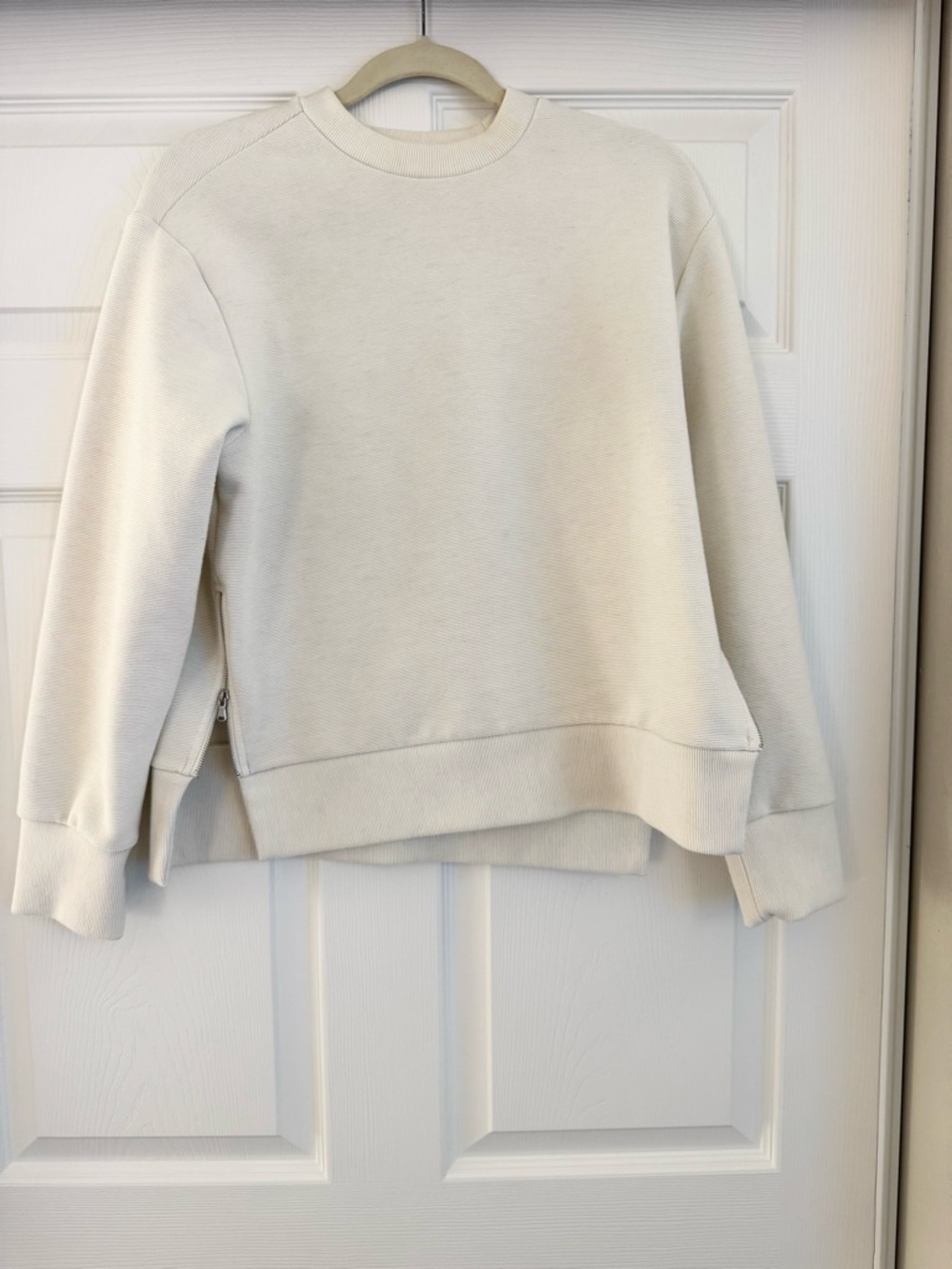 CALIA Cream Textured Sweatshirt Crewneck Pullover Size XS